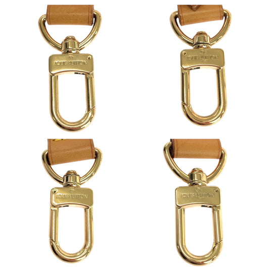 LOUIS VUITTON Shoulder strap leather Light Brown Gold Metal shoulder strap only Women Used Authentic