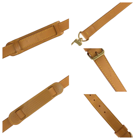 LOUIS VUITTON Shoulder strap leather Light Brown Gold Metal shoulder strap only Women Used Authentic