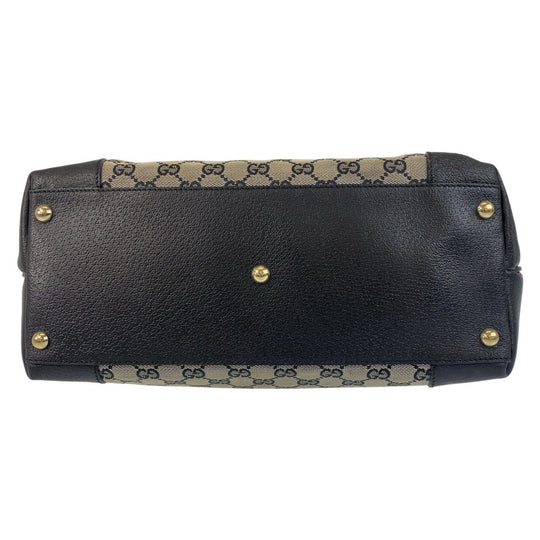 GUCCI Tote Bag 263345 GG canvas, leather gray black black Tote Bag Shoulder Bag Women(Unisex) Used Authentic