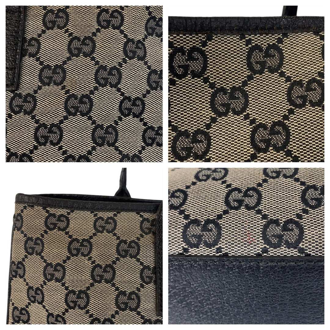 GUCCI Tote Bag 263345 GG canvas, leather gray black black Tote Bag Shoulder Bag Women(Unisex) Used Authentic