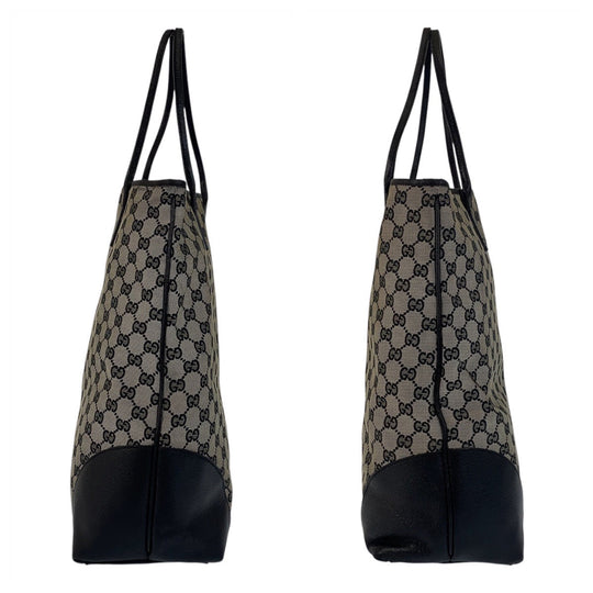GUCCI Tote Bag 263345 GG canvas, leather gray black black Tote Bag Shoulder Bag Women(Unisex) Used Authentic
