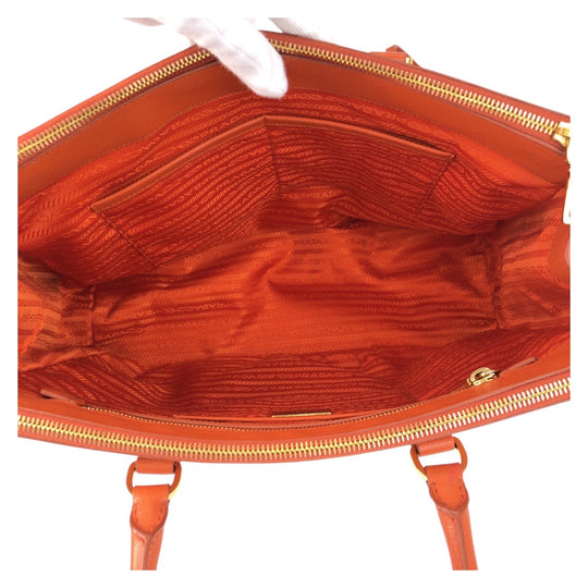 PRADA Handbag leather Orange Safiano