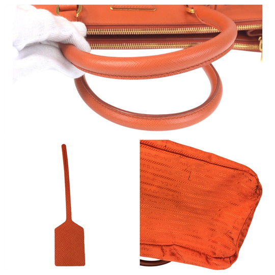 PRADA Handbag leather Orange Safiano