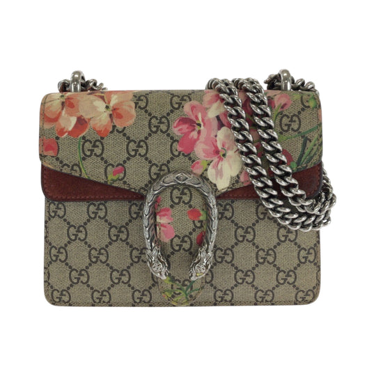 GUCCI Shoulder Bag 421970 GG Supreme Canvas Beige Multicolor SilverMetal ChainShoulder Bag GG Blooms Dionysus Women Used Authentic
