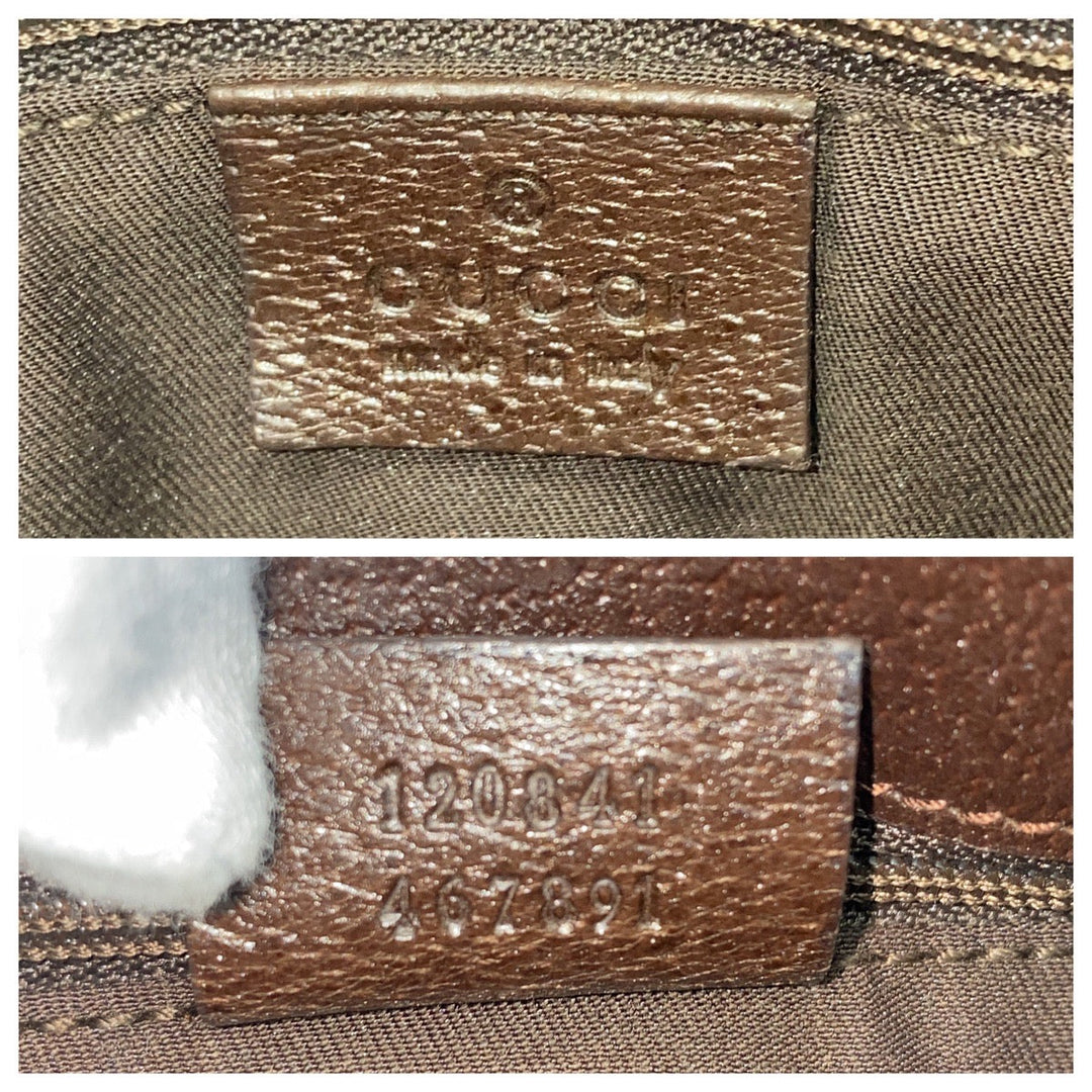 GUCCI Shoulder Bag 120841 GG canvas, leather Beige brown Shoulder Bag pochette Women Used Authentic