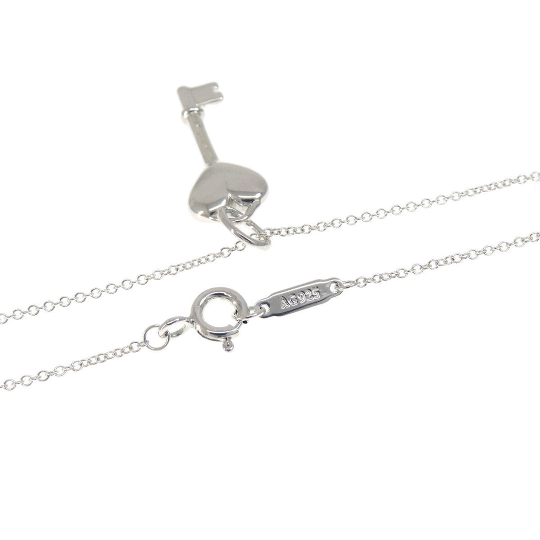 TIFFANY&Co. Necklace SV Silver Heart key 1P diamond Women Used Authentic