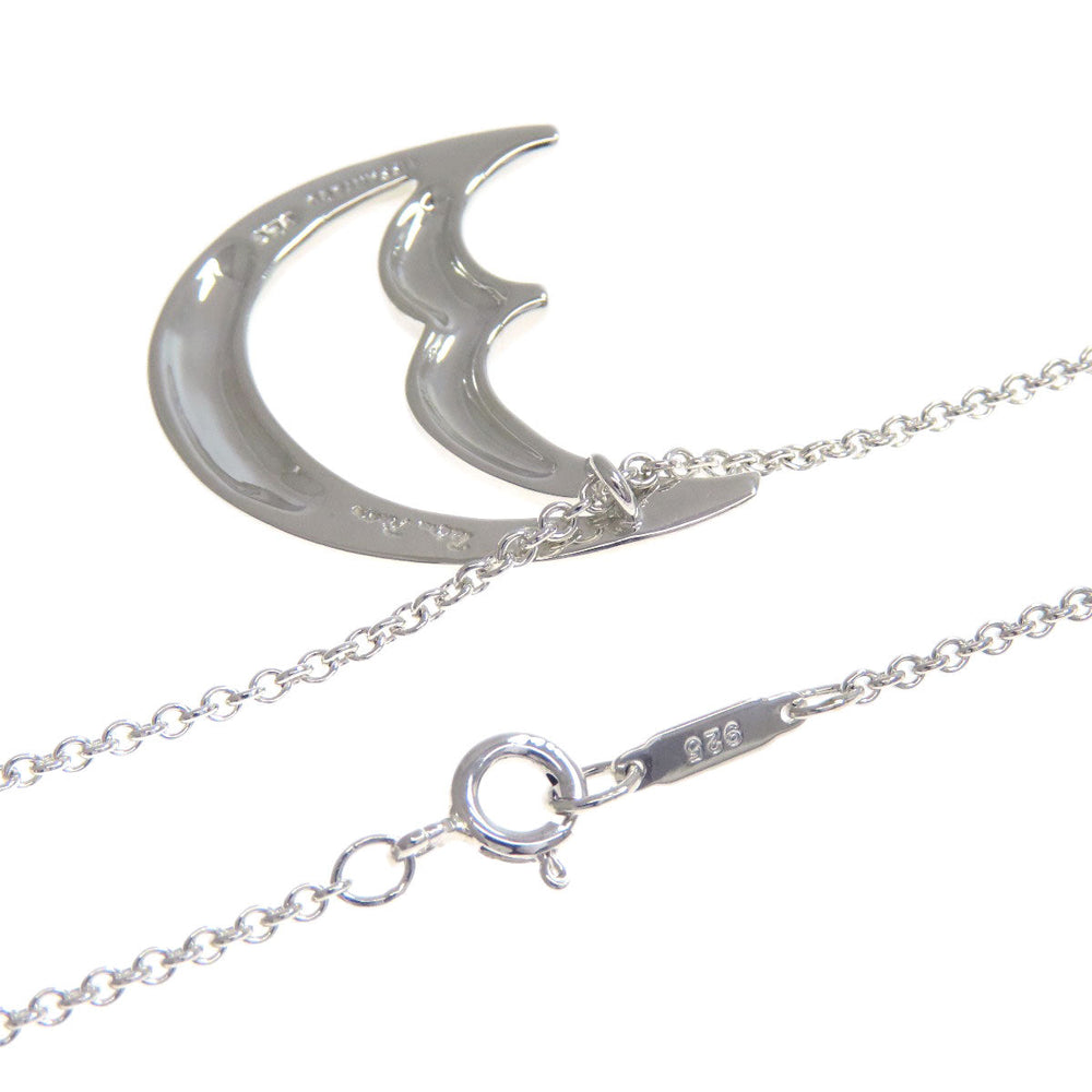 TIFFANY&Co. Necklace SV Silver Crescent Moon Medium Women Used Authentic