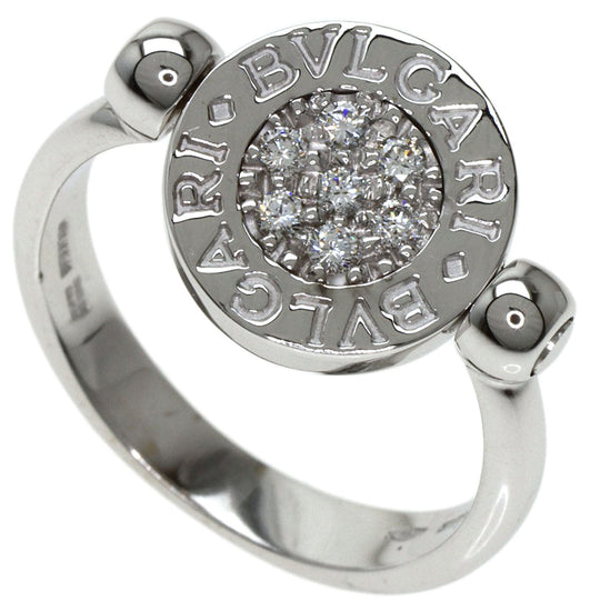 BVLGARI Ring K18WG Silver Flip Ring Onyx Diamond
