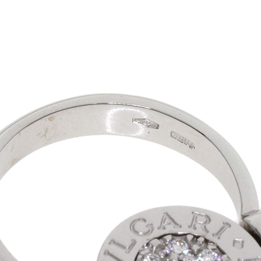 BVLGARI Ring K18WG Silver Flip Ring Onyx Diamond