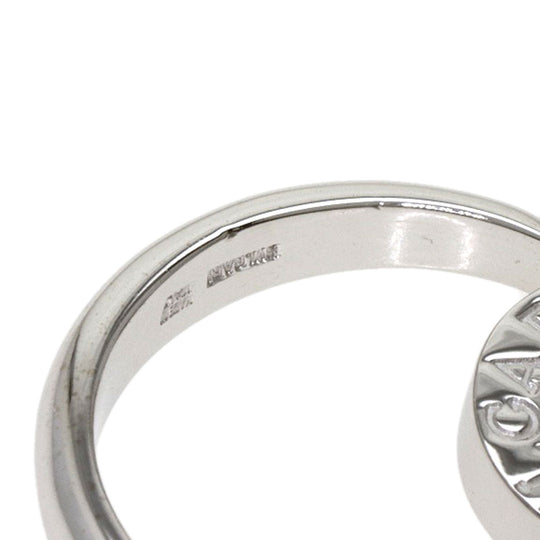 BVLGARI Ring K18WG Silver Flip Ring Onyx Diamond