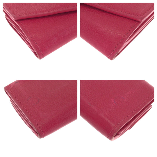 LOUIS VUITTON Tri-fold wallet M67858 leather Pink SilverMetal Folding wallet Compact wallet Portefeuille Rock Mini Women Used Authentic