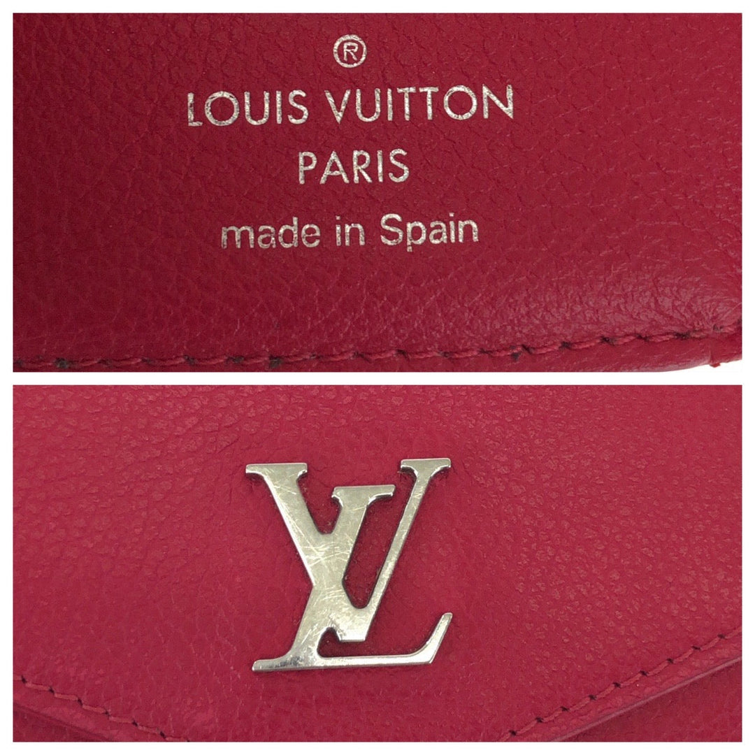 LOUIS VUITTON Tri-fold wallet M67858 leather Pink SilverMetal Folding wallet Compact wallet Portefeuille Rock Mini Women Used Authentic