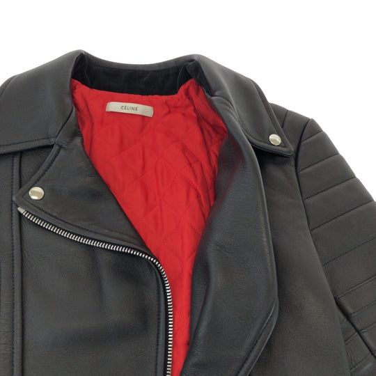 CELINE Riders jacket 251904533 leather Black SilverMetal Riders jacket Leather jacket Phoebe period Women 38 Used Authentic