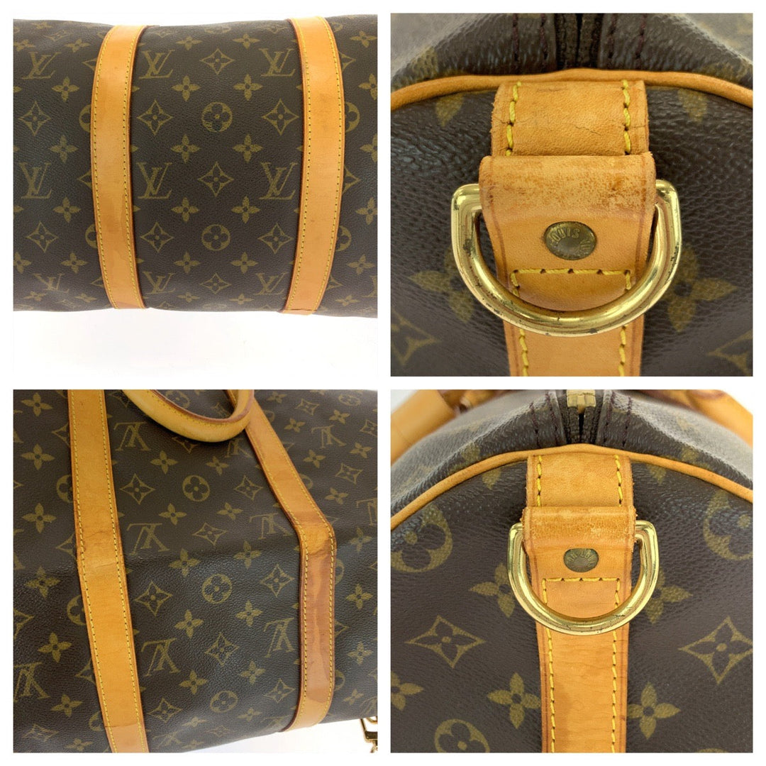 LOUIS VUITTON Shoulder Bag M41416 PVC Brown Gold Metal Shoulder Bag Boston Duffel bag 2way Monogram Keepall 50 bandouliere mens(Unisex) Used Authentic