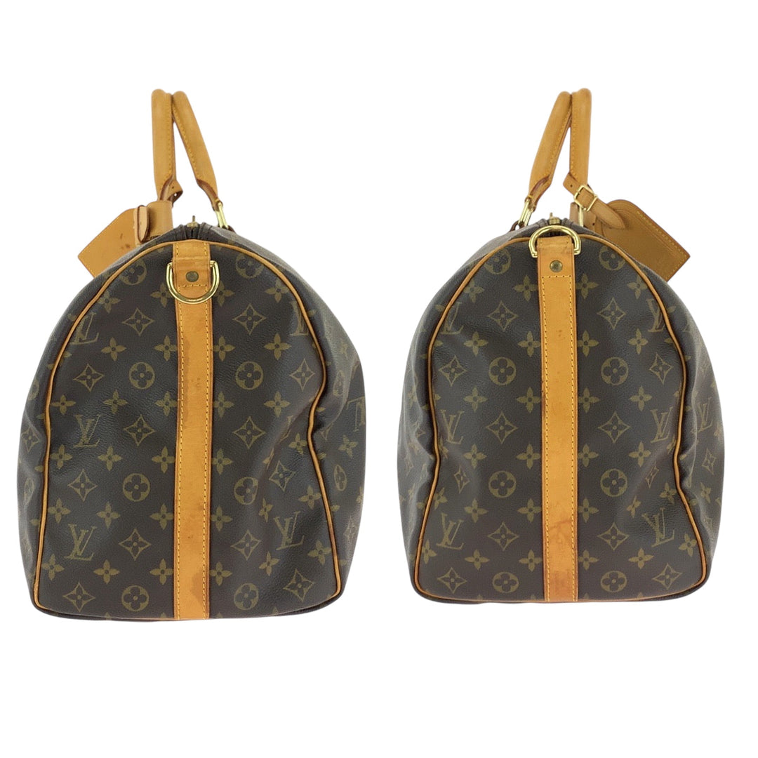 LOUIS VUITTON Shoulder Bag M41416 PVC Brown Gold Metal Shoulder Bag Boston Duffel bag 2way Monogram Keepall 50 bandouliere mens(Unisex) Used Authentic