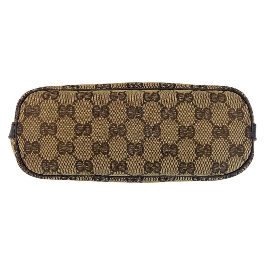 GUCCI Handbag 141809 GG canvas Beige brown Handbag accessory pouch Sherry line Women Used Authentic