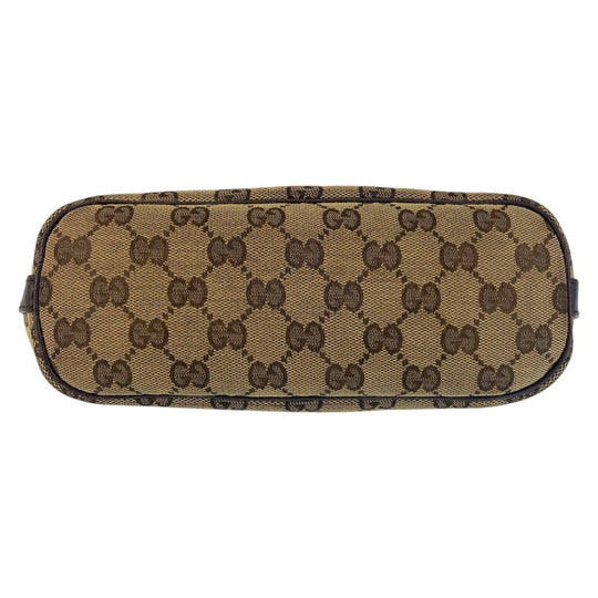 GUCCI Handbag 141809 GG canvas Beige brown Handbag accessory pouch Sherry line Women Used Authentic