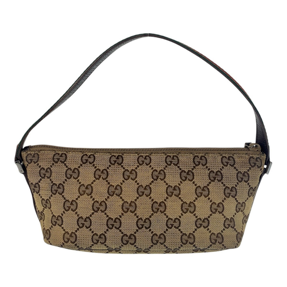 GUCCI Handbag 141809 GG canvas Beige brown Handbag accessory pouch Sherry line Women Used Authentic