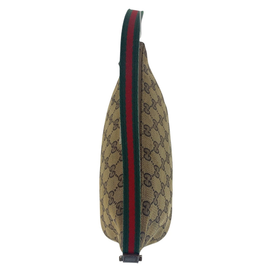 GUCCI Handbag 141809 GG canvas Beige brown Handbag accessory pouch Sherry line Women Used Authentic