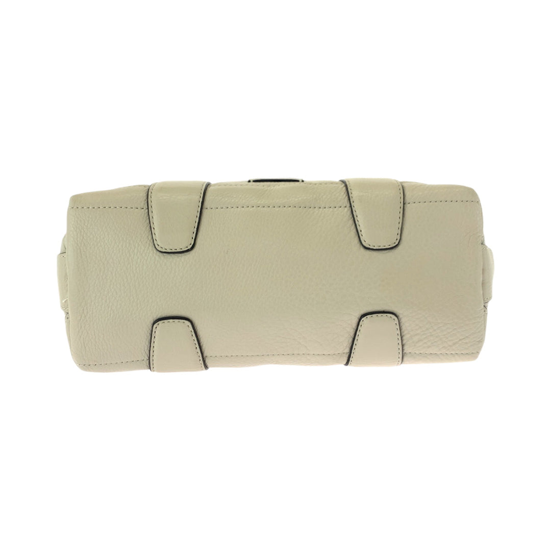 COACH Shoulder Bag 30152 leather White GoldMetal Shoulder Bag handbag Signature Women Used Authentic