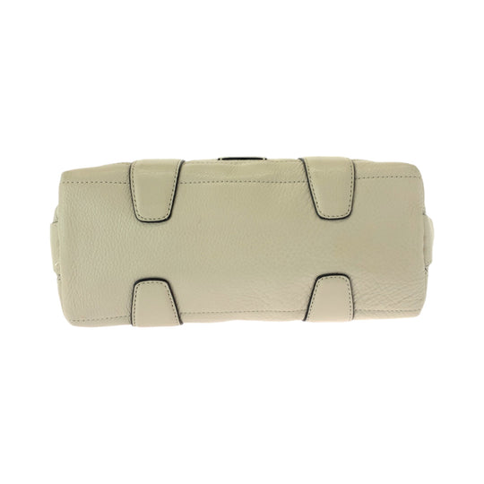 COACH Shoulder Bag 30152 leather White GoldMetal Shoulder Bag handbag Signature Women Used Authentic