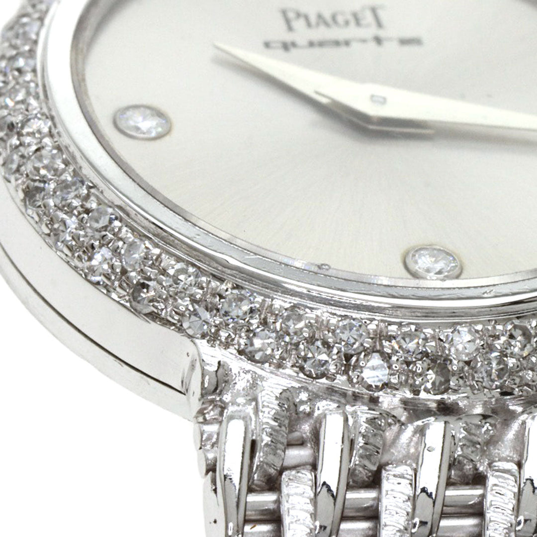 PIAGET Watches Quartz 8225P31 K18WG, K18WG, Diamond Silver Bezel 4P Diamond Manufacturer Complete Silver dial Women Used Authentic