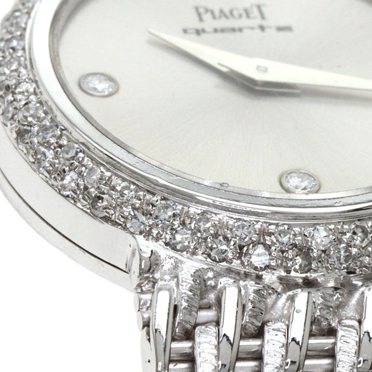 PIAGET Watches Quartz 8225P31 K18WG, K18WG, Diamond Silver Bezel 4P Diamond Manufacturer Complete Silver dial Women Used Authentic