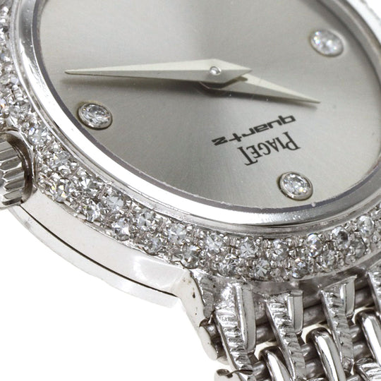 PIAGET Watches Quartz 8225P31 K18WG, K18WG, Diamond Silver Bezel 4P Diamond Manufacturer Complete Silver dial Women Used Authentic