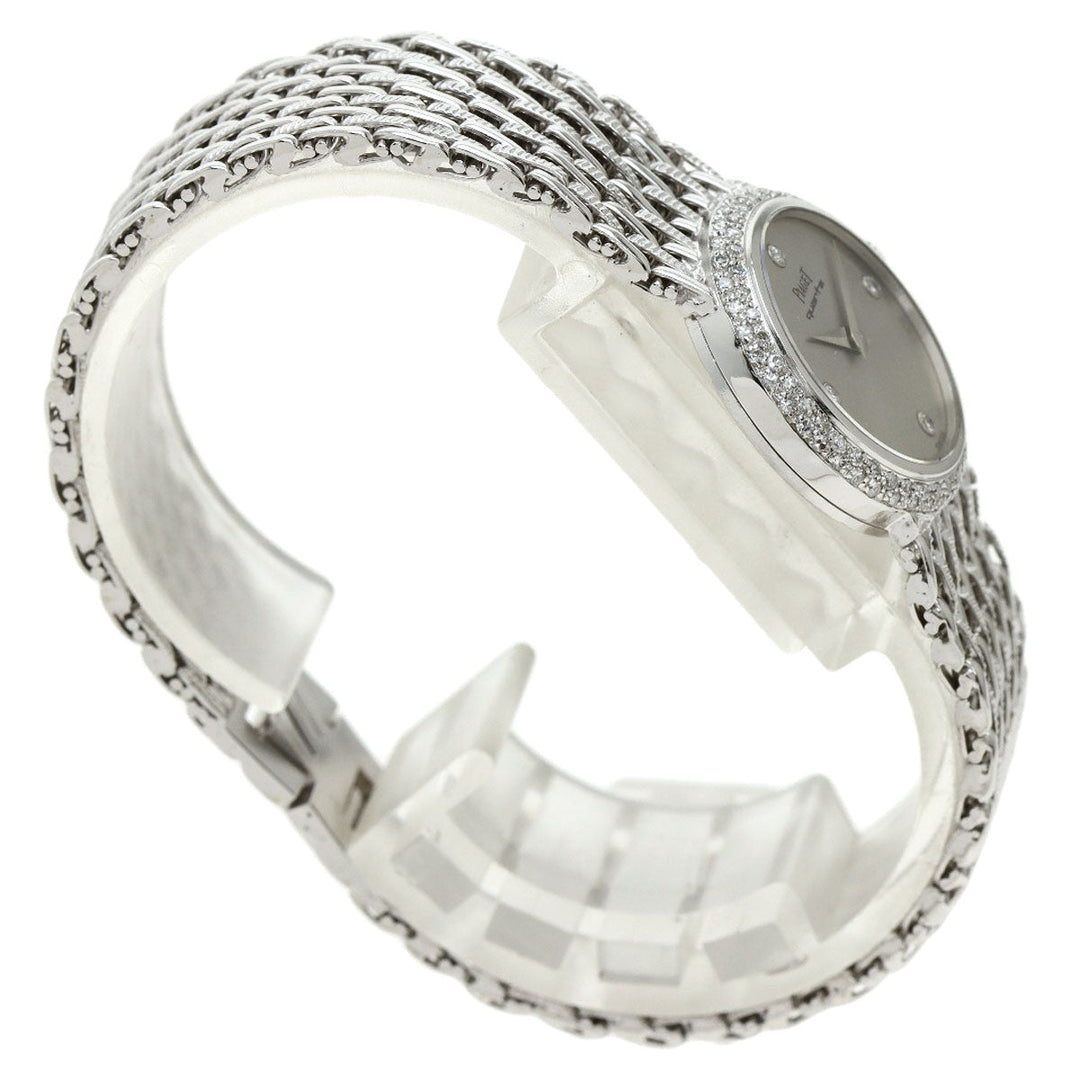 PIAGET Watches Quartz 8225P31 K18WG, K18WG, Diamond Silver Bezel 4P Diamond Manufacturer Complete Silver dial Women Used Authentic