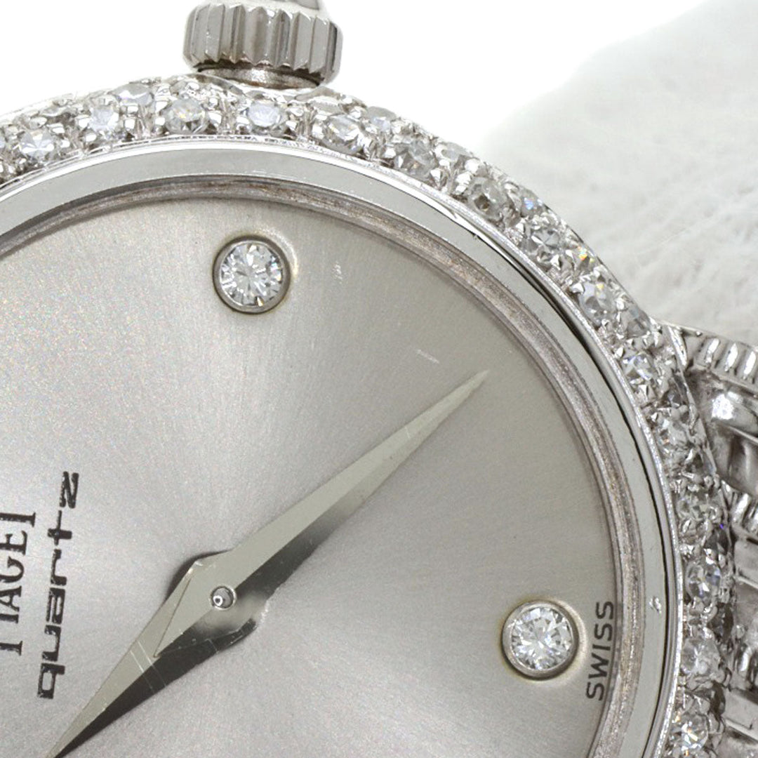 PIAGET Watches Quartz 8225P31 K18WG, K18WG, Diamond Silver Bezel 4P Diamond Manufacturer Complete Silver dial Women Used Authentic