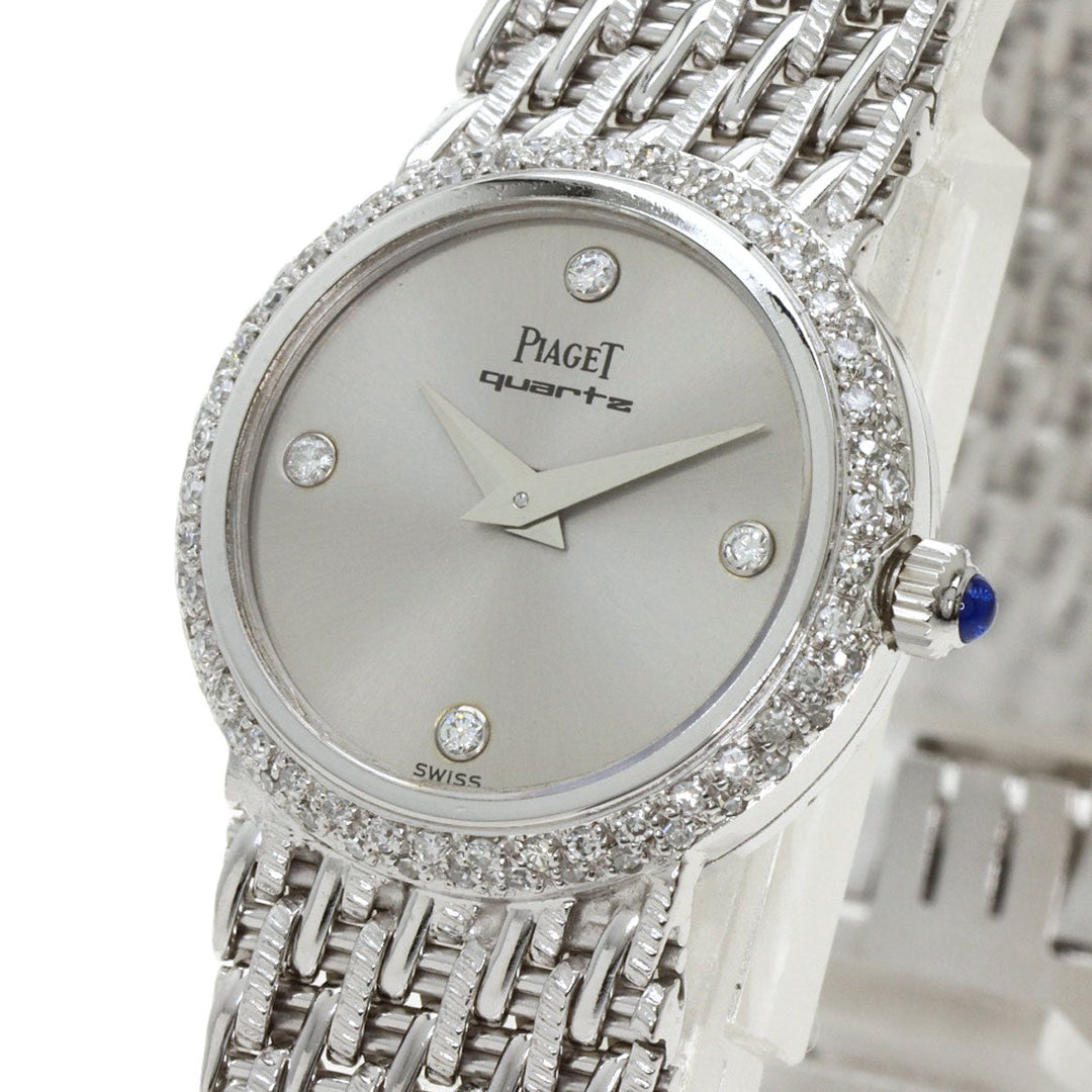 PIAGET Watches Quartz 8225P31 K18WG, K18WG, Diamond Silver Bezel 4P Diamond Manufacturer Complete Silver dial Women Used Authentic