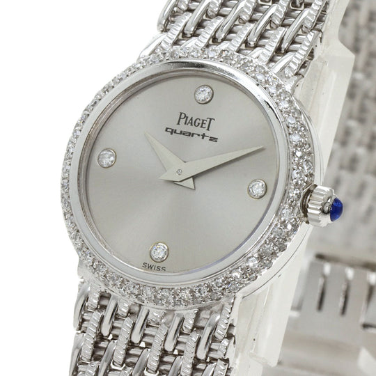 PIAGET Watches Quartz 8225P31 K18WG, K18WG, Diamond Silver Bezel 4P Diamond Manufacturer Complete Silver dial Women Used Authentic
