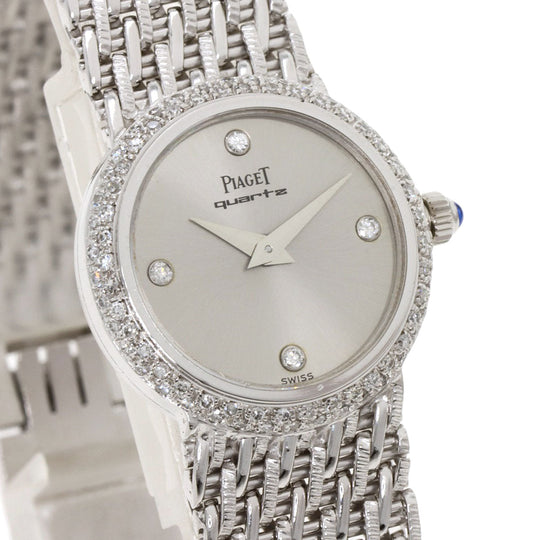 PIAGET Watches Quartz 8225P31 K18WG, K18WG, Diamond Silver Bezel 4P Diamond Manufacturer Complete Silver dial Women Used Authentic