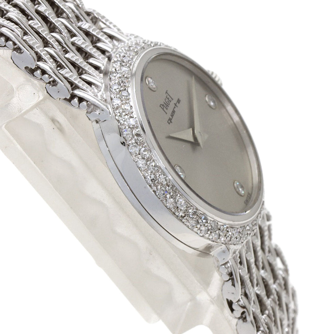 PIAGET Watches Quartz 8225P31 K18WG, K18WG, Diamond Silver Bezel 4P Diamond Manufacturer Complete Silver dial Women Used Authentic