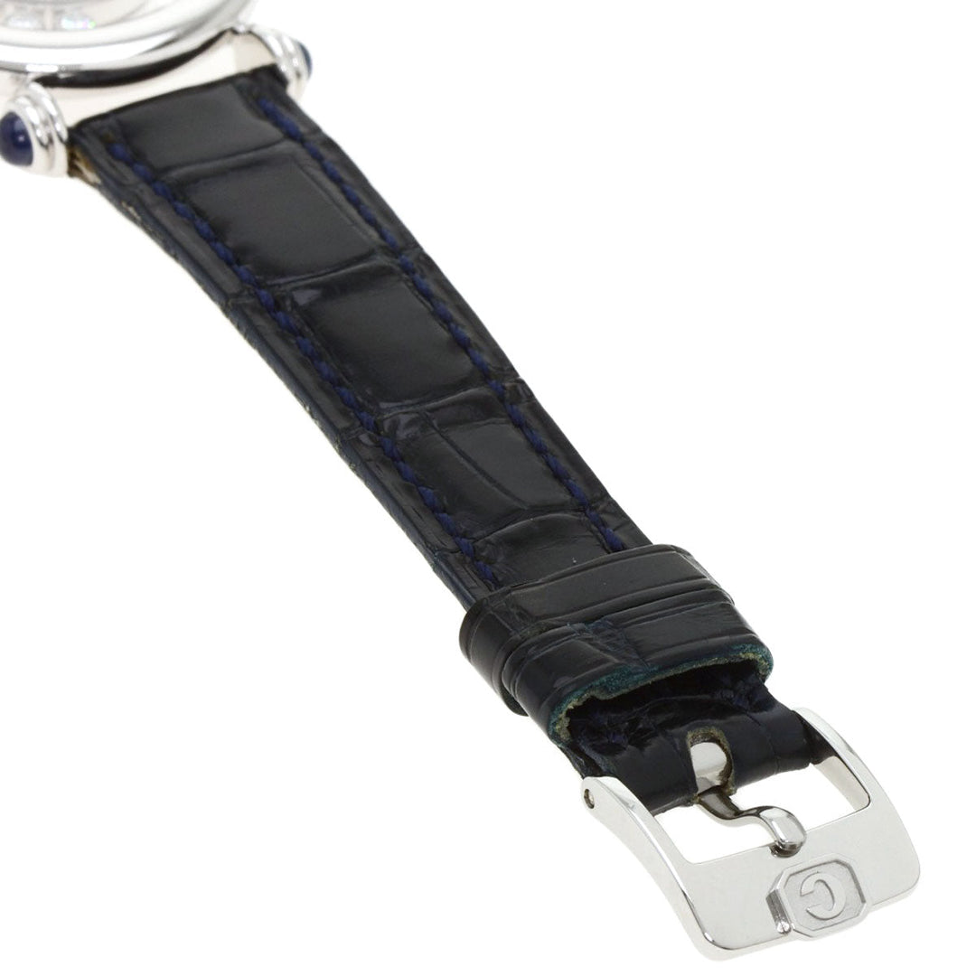 Chopard Watches Quartz 20/6281 K18WG, leather Silver Happy Diamonds Maker Complete 1.1" white dial Women Used Authentic