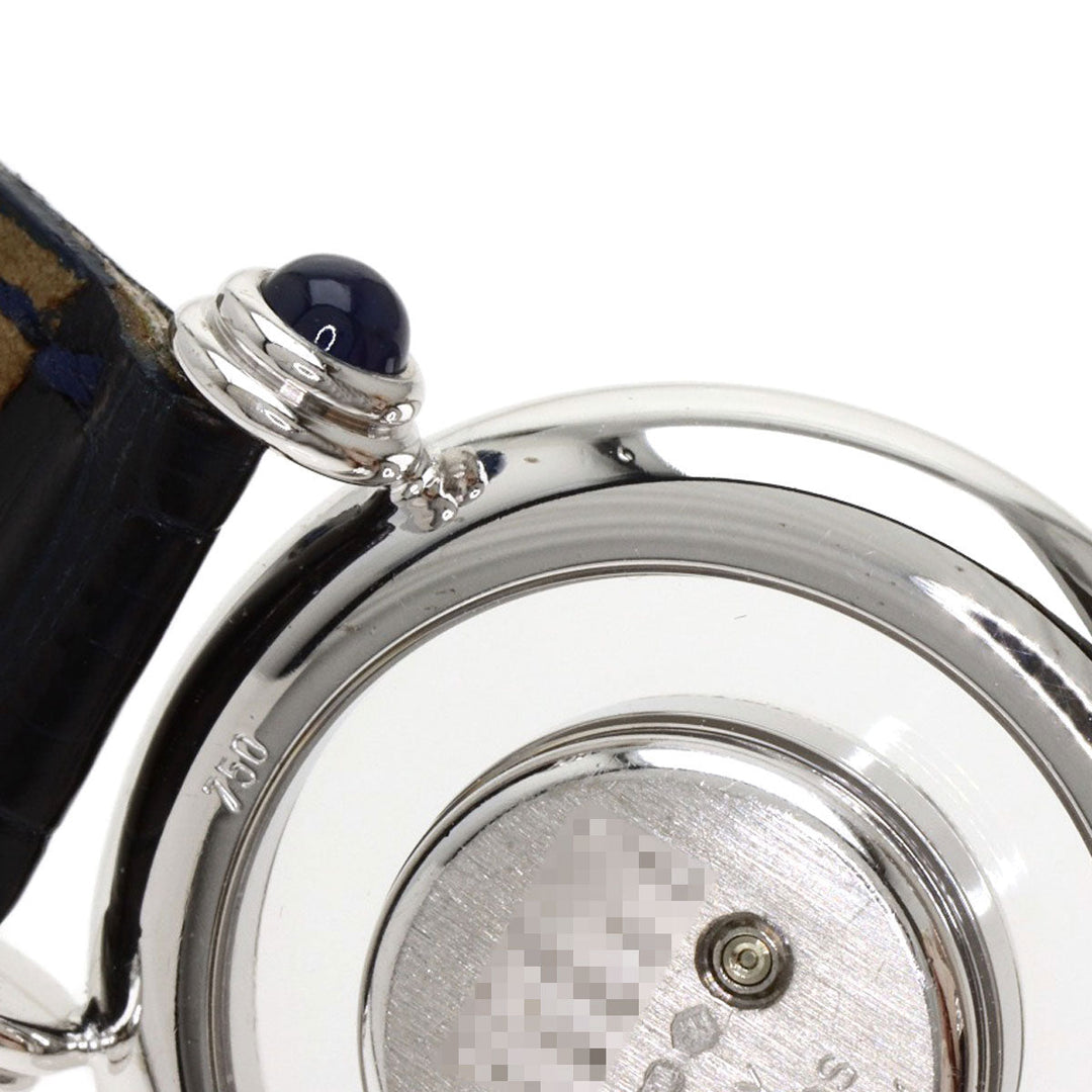 Chopard Watches Quartz 20/6281 K18WG, leather Silver Happy Diamonds Maker Complete 1.1" white dial Women Used Authentic