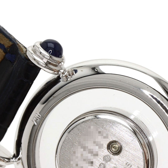 Chopard Watches Quartz 20/6281 K18WG, leather Silver Happy Diamonds Maker Complete 1.1" white dial Women Used Authentic