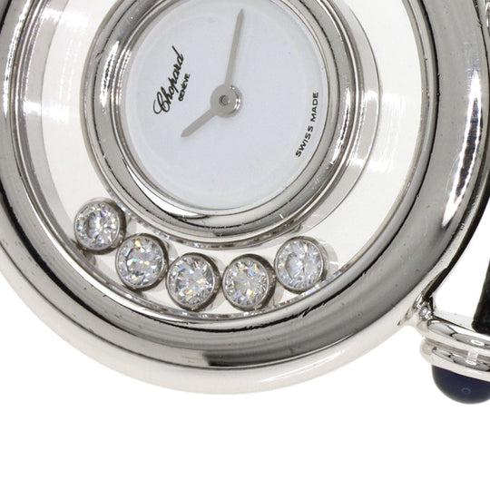 Chopard Watches Quartz 20/6281 K18WG, leather Silver Happy Diamonds Maker Complete 1.1" white dial Women Used Authentic