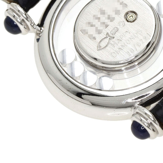 Chopard Watches Quartz 20/6281 K18WG, leather Silver Happy Diamonds Maker Complete 1.1" white dial Women Used Authentic