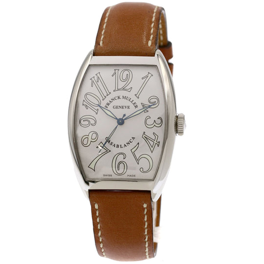 FRANCK MULLER Watches Mechanical Automatic 6850MC Stainless Steel, Leather Silver Casablanca white dial mens Used Authentic