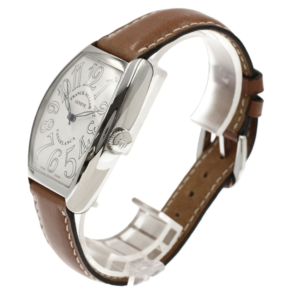 FRANCK MULLER Watches Mechanical Automatic 6850MC Stainless Steel, Leather Silver Casablanca white dial mens Used Authentic