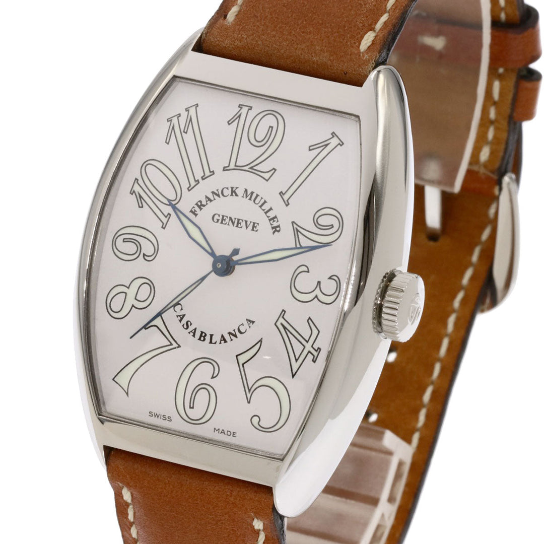 FRANCK MULLER Watches Mechanical Automatic 6850MC Stainless Steel, Leather Silver Casablanca white dial mens Used Authentic