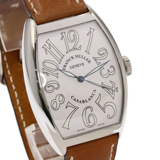 FRANCK MULLER Watches Mechanical Automatic 6850MC Stainless Steel, Leather Silver Casablanca white dial mens Used Authentic