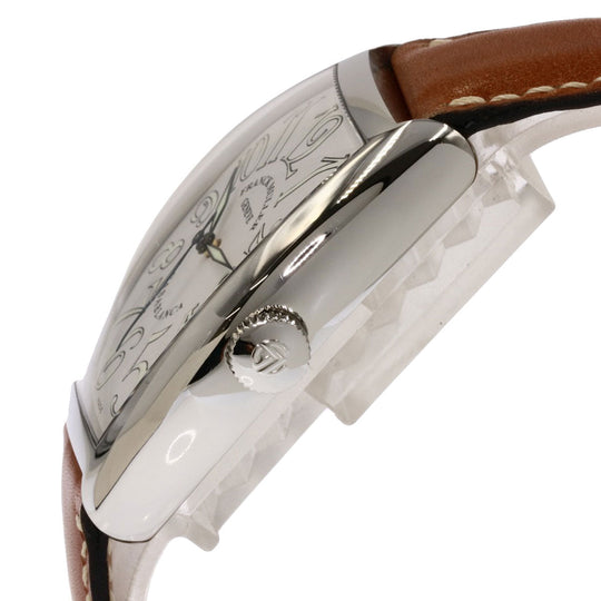 FRANCK MULLER Watches Mechanical Automatic 6850MC Stainless Steel, Leather Silver Casablanca white dial mens Used Authentic