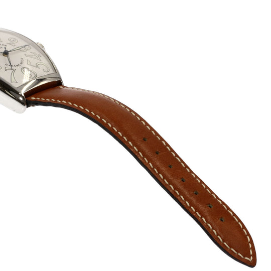 FRANCK MULLER Watches Mechanical Automatic 6850MC Stainless Steel, Leather Silver Casablanca white dial mens Used Authentic