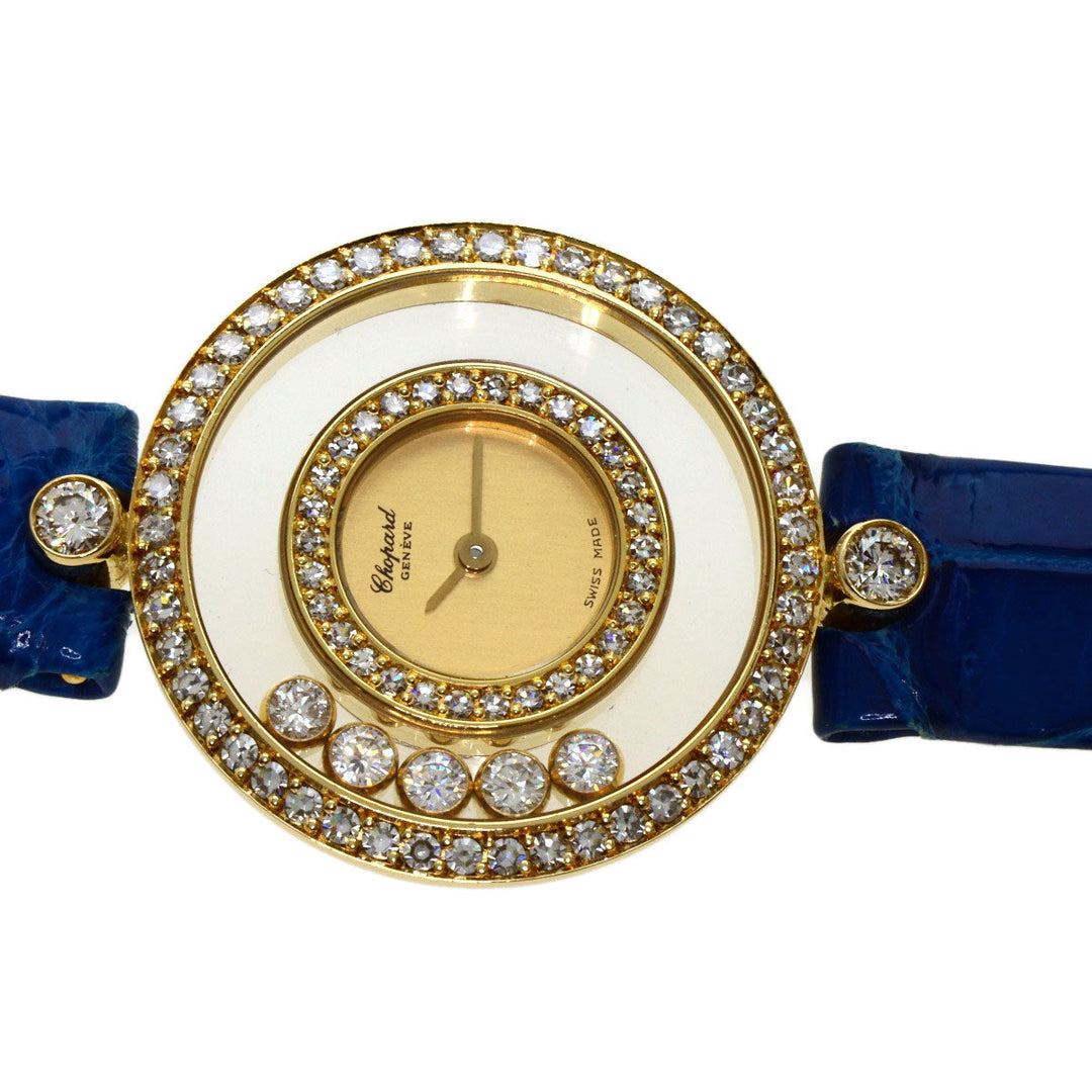 Chopard Watches Quartz 20/3957 18K Yellow Gold gold Happy diamond Champagne Gold dial