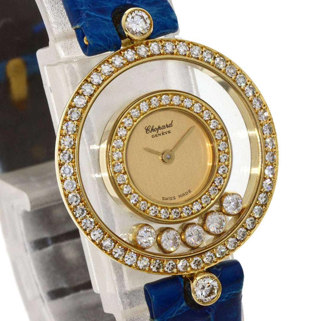 Chopard Watches Quartz 20/3957 18K Yellow Gold gold Happy diamond Champagne Gold dial