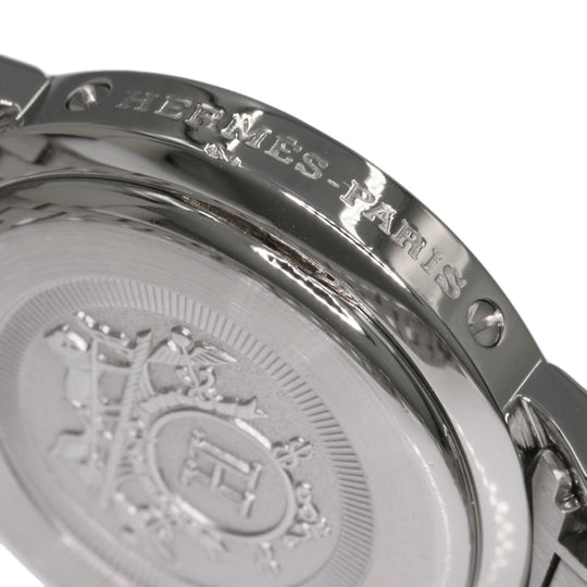 HERMES Watches Quartz CL4.230 Stainless Steel , Stainless Steel Silver Clipper Nacre 12P Diamond Pink shell dial Women Used Authentic