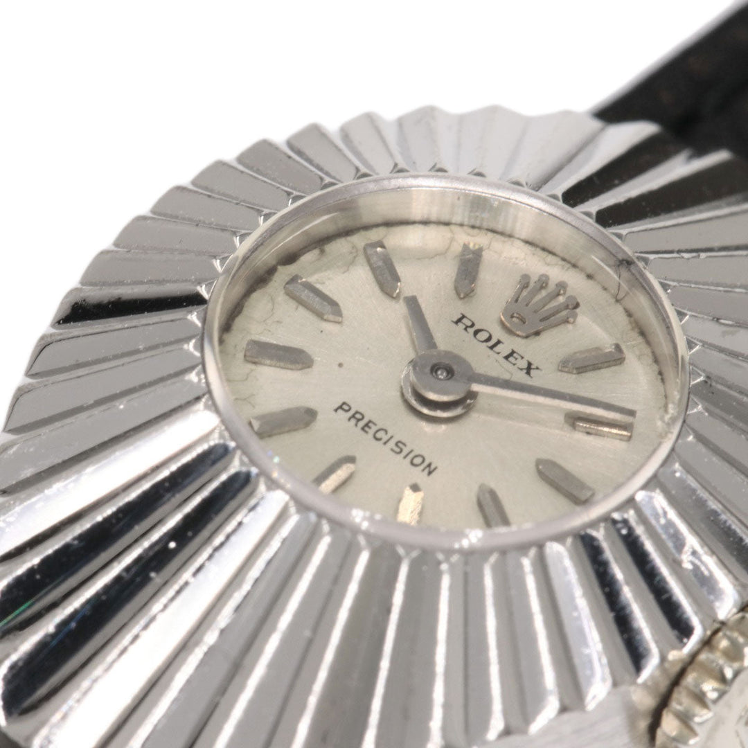 ROLEX Watches Hand Winding 2000 K18WG, leather Silver Chameleon Almond 1967 Silver dial Women Used Authentic