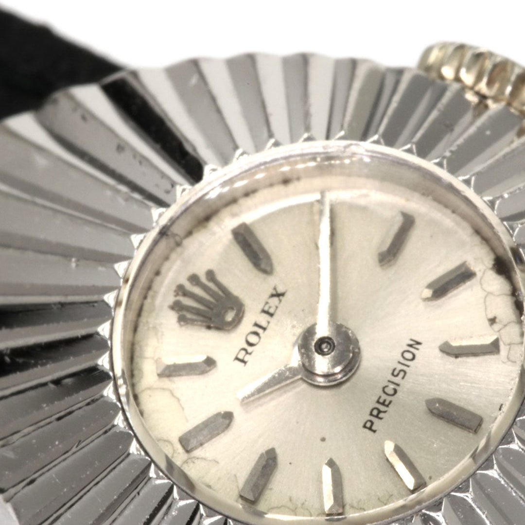 ROLEX Watches Hand Winding 2000 K18WG, leather Silver Chameleon Almond 1967 Silver dial Women Used Authentic